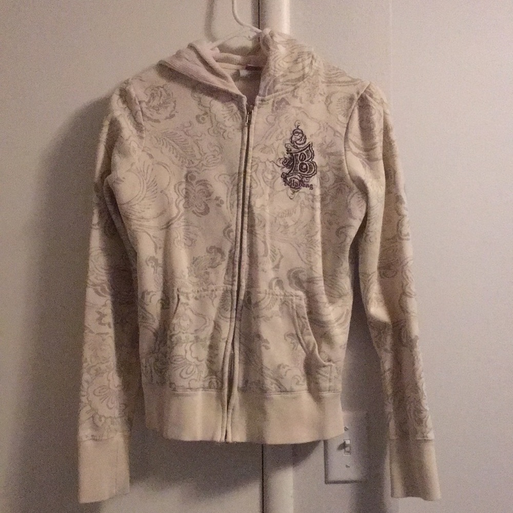 Cream long sleeve Billabong zip up sweater